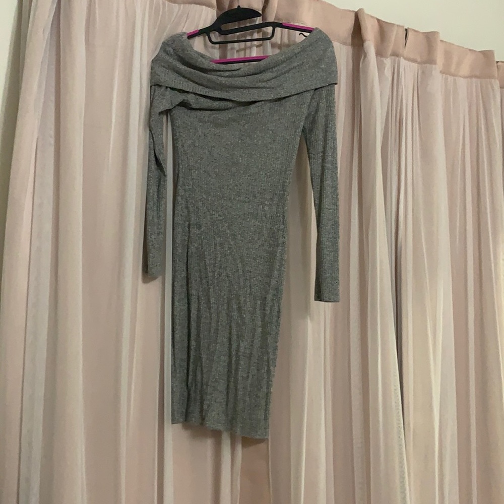 ~Grey stretchy sweater dress